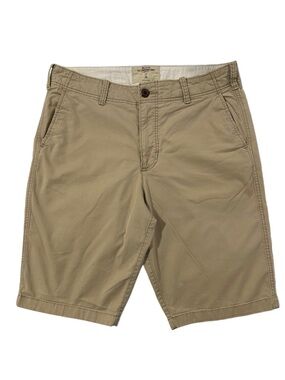 Hollister Cali Longboard Shorts Mens 34 Khaki Flat Front Casual Chino 11” Inseam